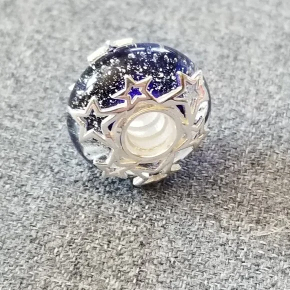 Pandora Galaxy Blue & Star Murano Charm - Picture 4 of 6